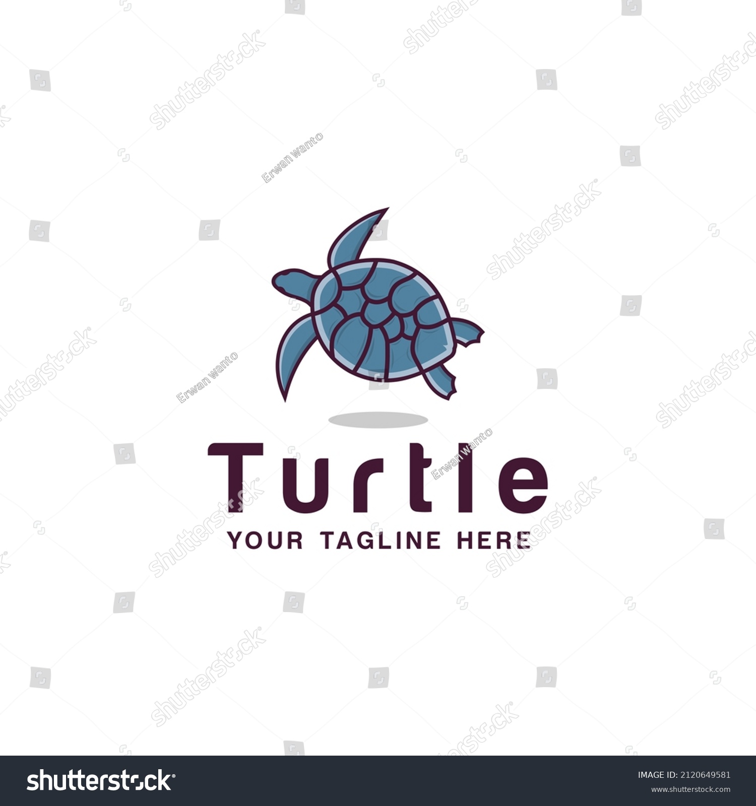 Wild Turtle Logo Vector Illustration Emblem Stock Vector (Royalty Free ...