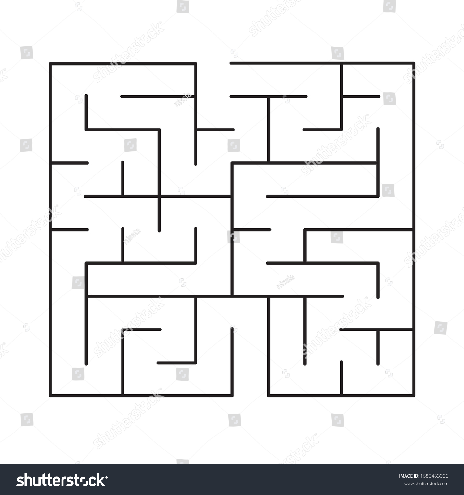 10x10 Rectangular Maze No Solution Stock Vector (Royalty Free ...