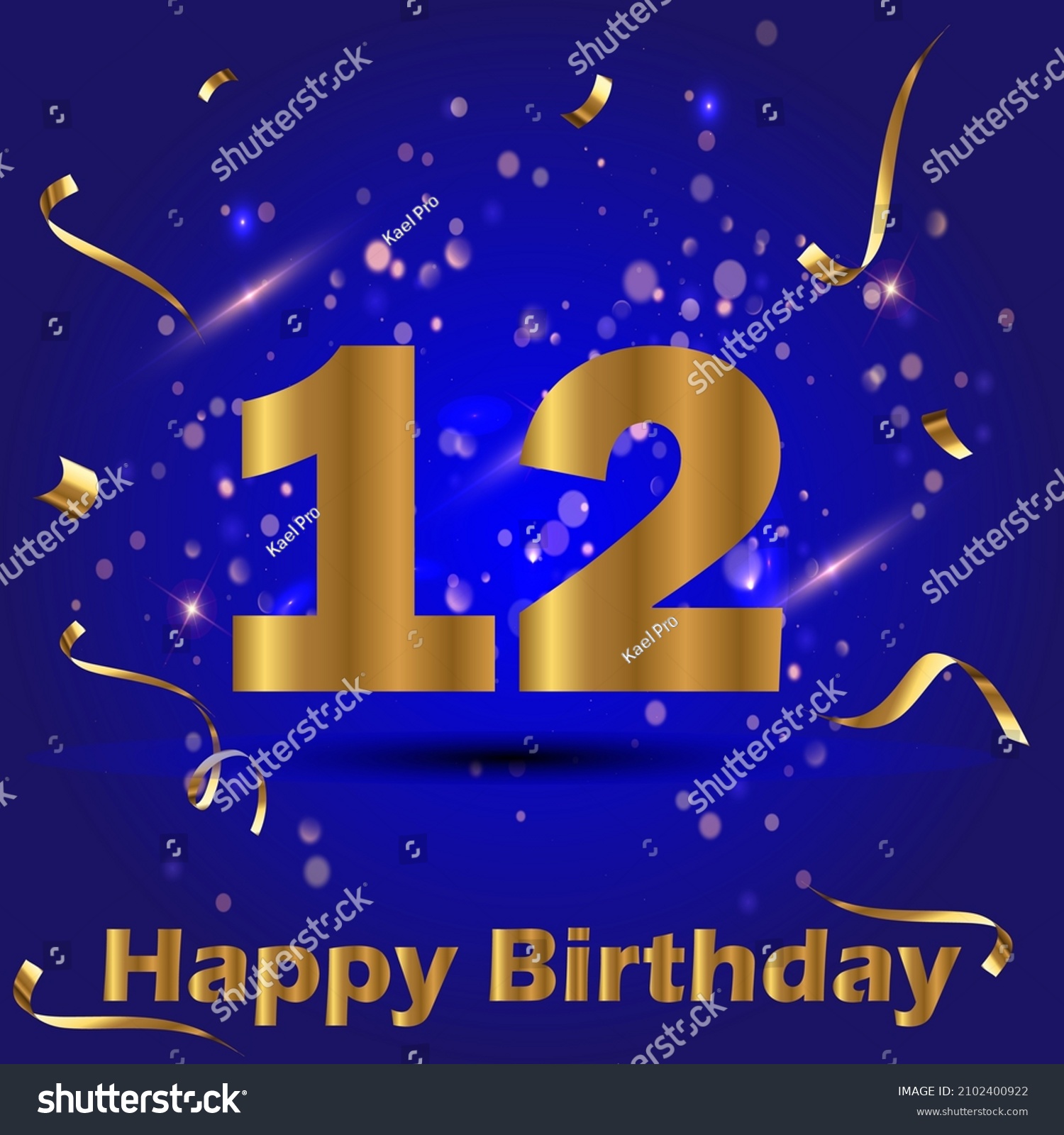 12 Year Anniversary Card Happy 12 Stock Vector (Royalty Free ...