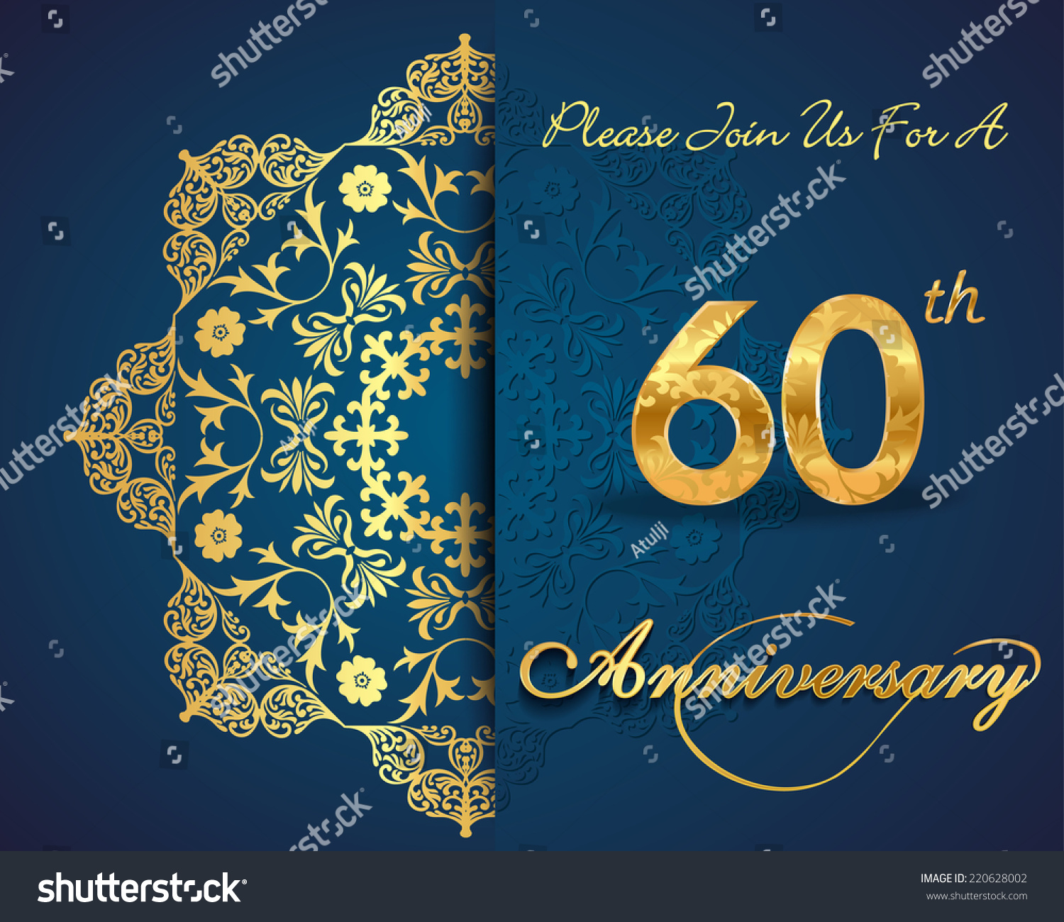  60  Year  Anniversary  Celebration Pattern Design Stock 