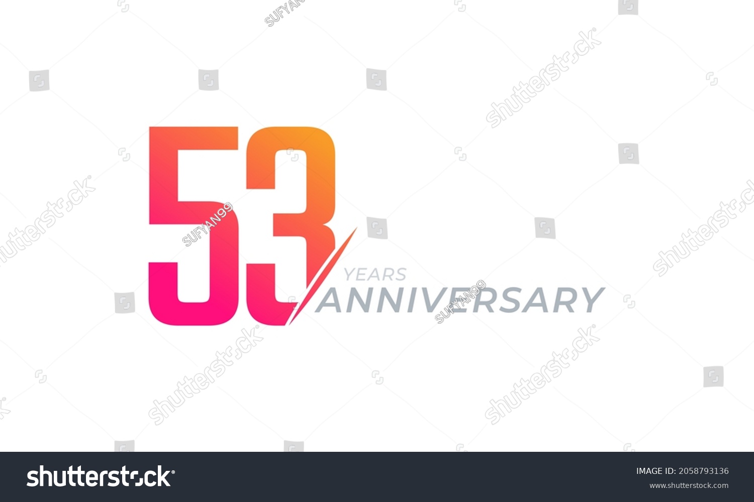 53 Year Anniversary Celebration Vector Happy Stock Vector (Royalty Free ...