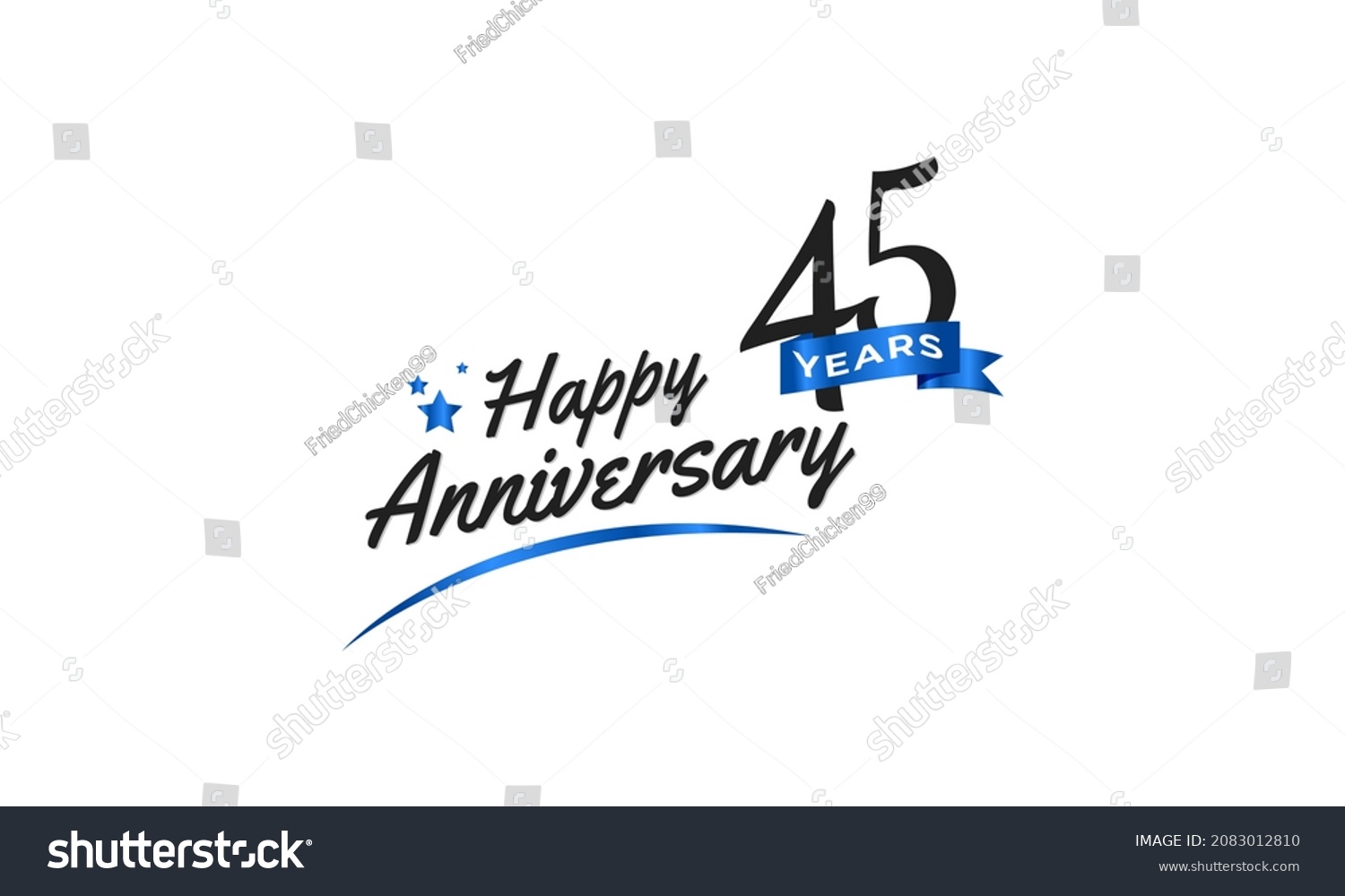 45 Year Anniversary Celebration Blue Swoosh Stock Vector (Royalty Free ...