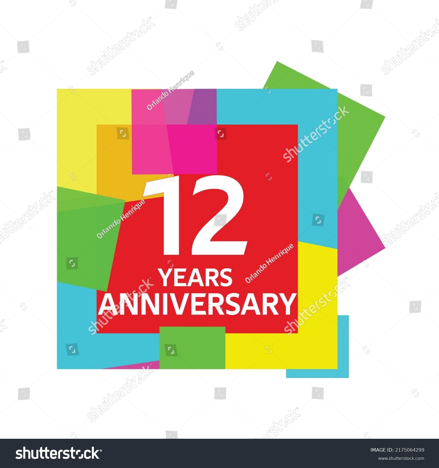 12 Year Anniversary Anniversary Anniversary Celebration Stock Vector ...