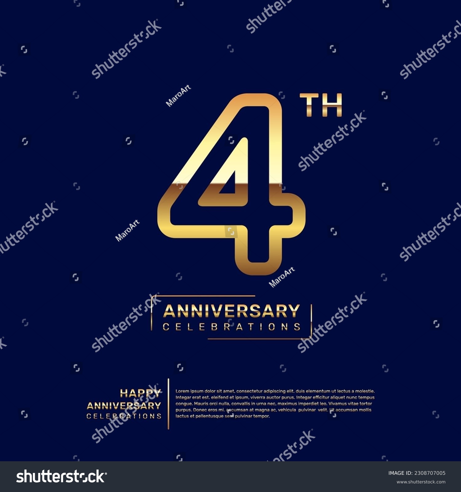 SVG of 4 year anniversary logo design, anniversary celebration logo with double line concept, logo vector template illustration svg