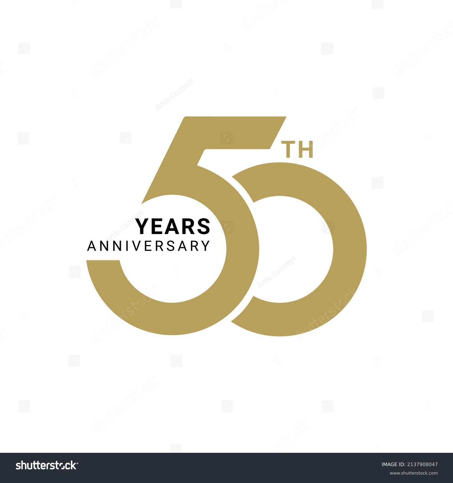 SVG of 50 Year Anniversary Logo, Golden Color, Vector Template Design element for birthday, invitation, wedding, jubilee and greeting card illustration. svg