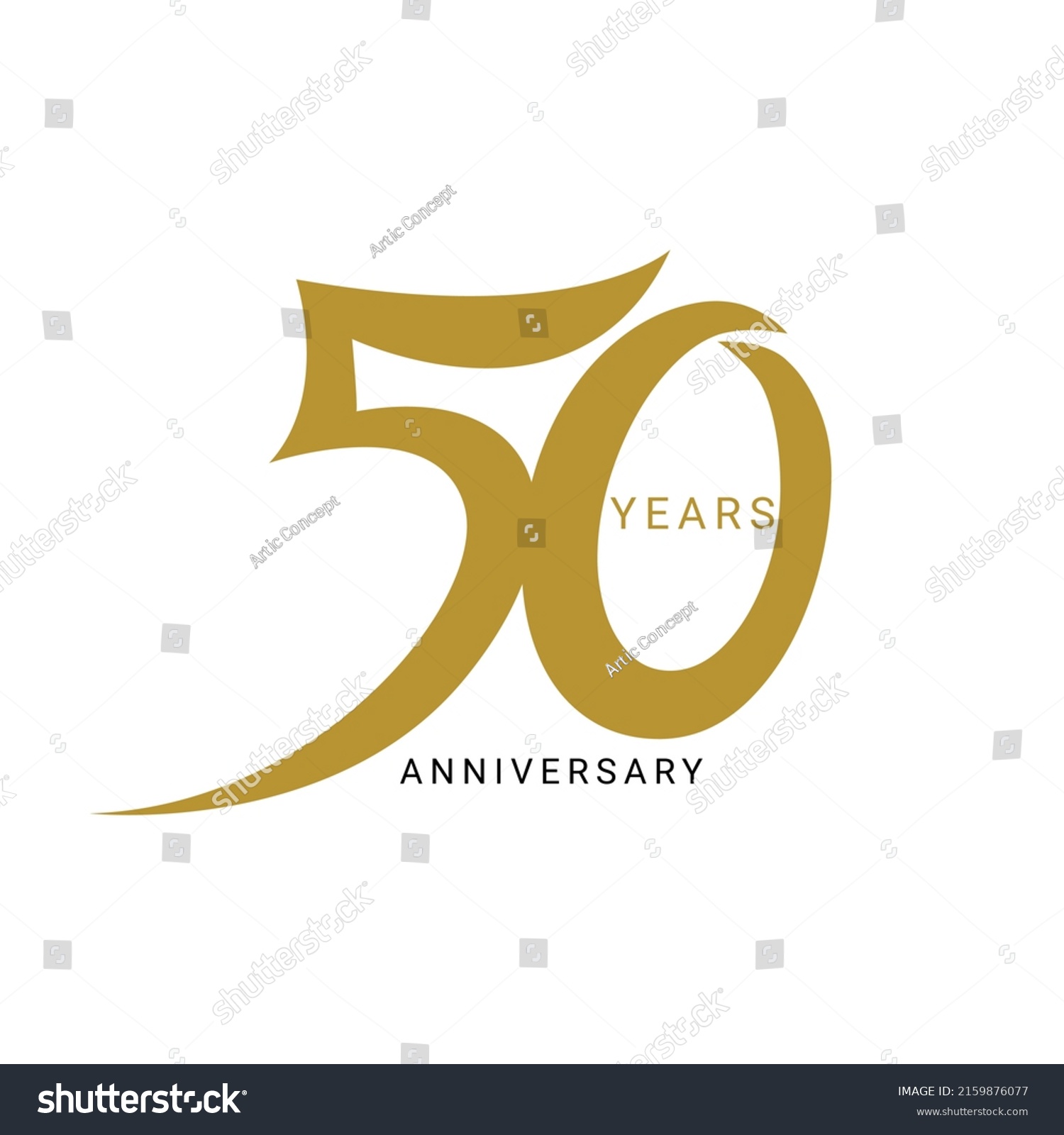 50 Year Anniversary Logo Golden Color Stock Vector (Royalty Free ...