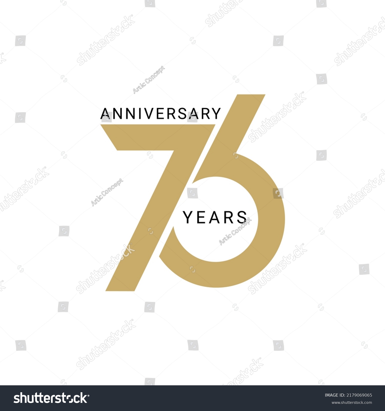 76 Year Anniversary Logo Golden Color Stock Vector (Royalty Free ...