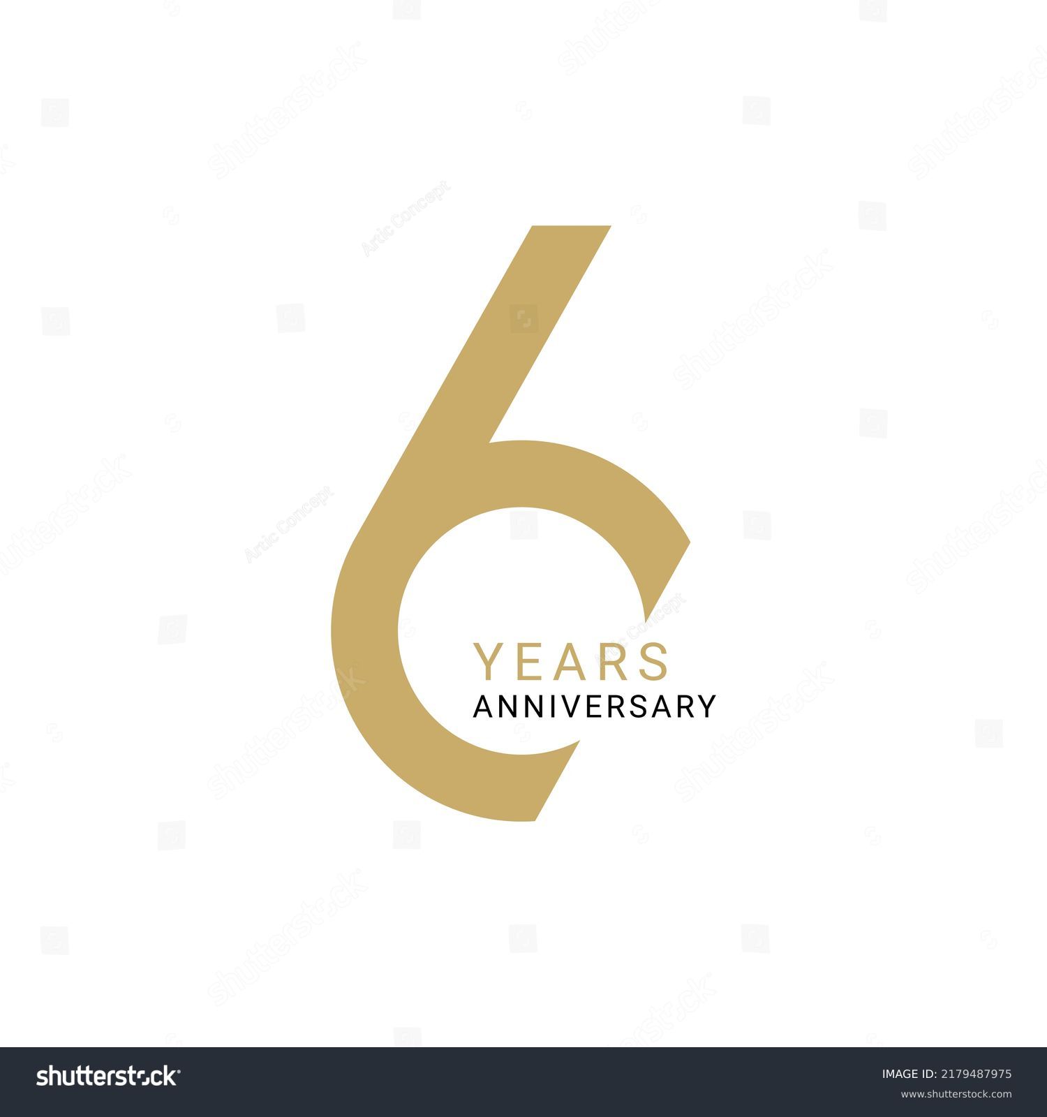 6 Year Anniversary Logo Vector Template Stock Vector Royalty Free