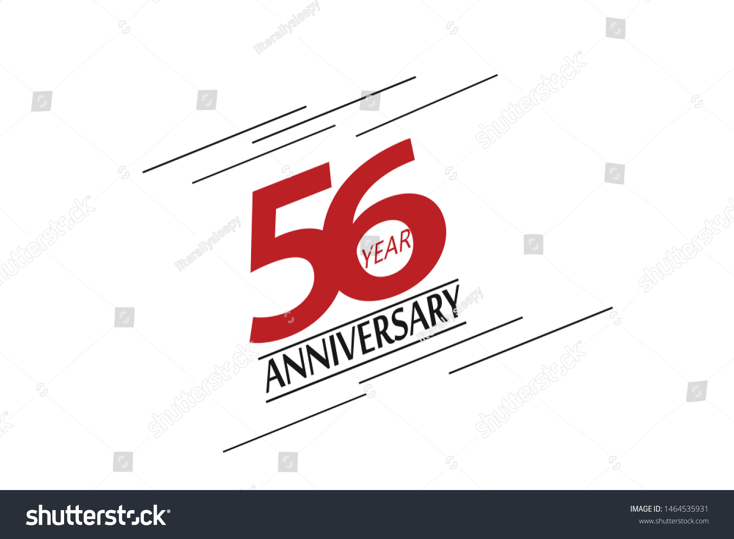 56 Year Anniversary Minimalist Logo Greeting Stock Vector (Royalty Free ...