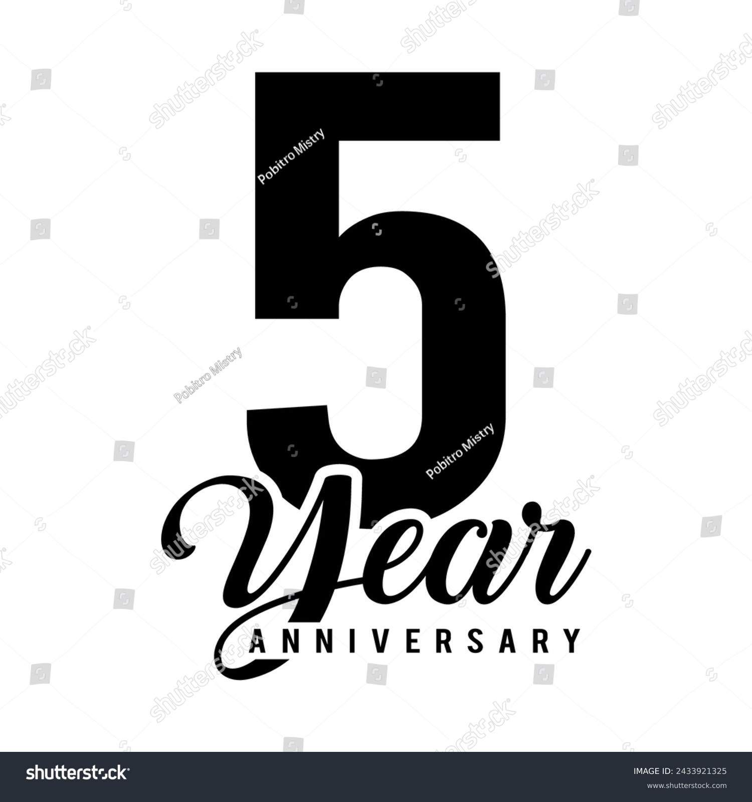 SVG of 5 Year Anniversary wedding wish lettering text vector illustration. svg