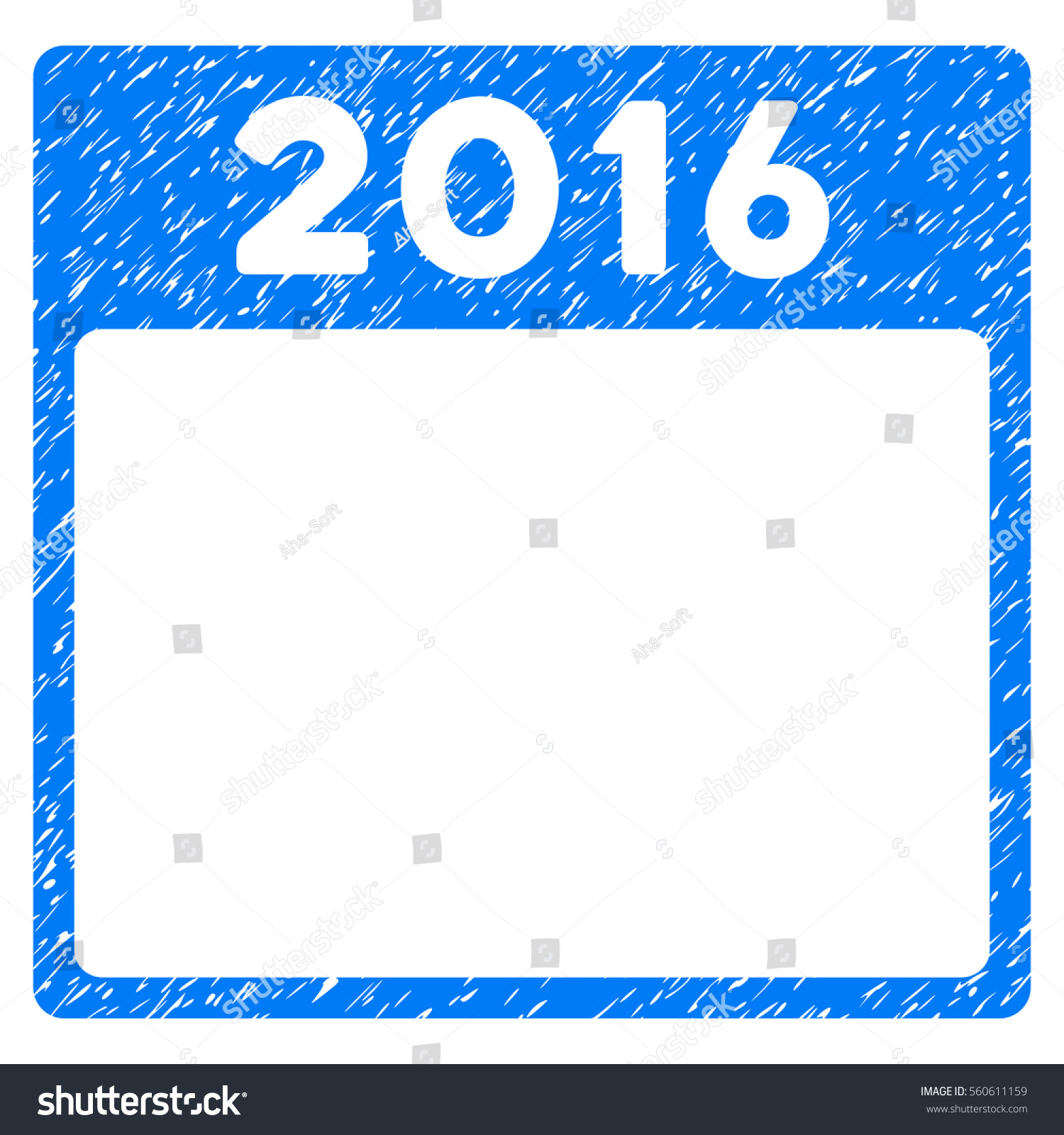 2016 Year Calendar Template Grainy Textured Stock Vector (Royalty Free