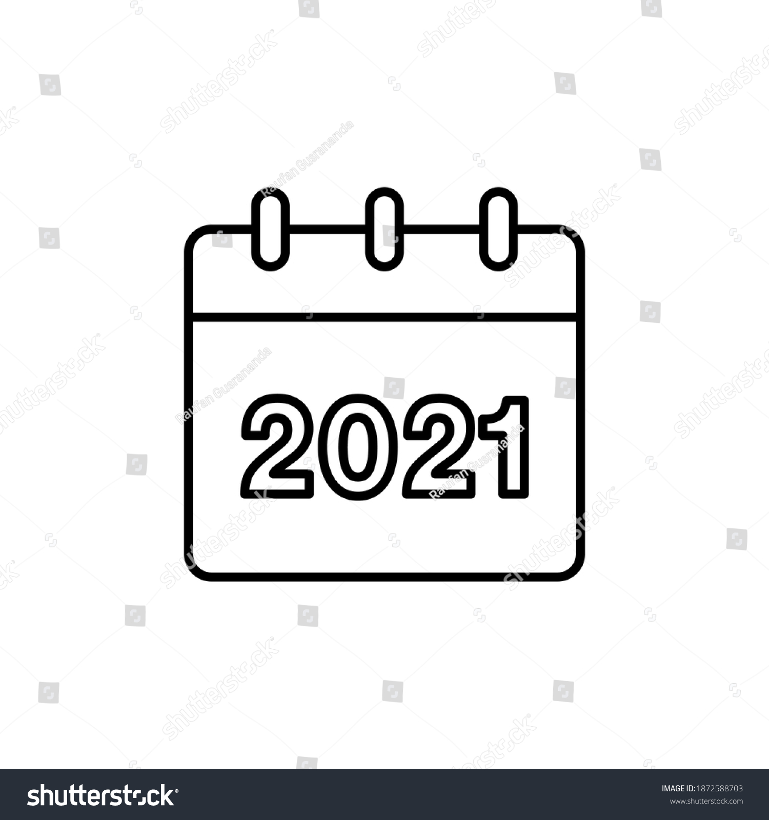 2021 Year Calendar Vector Icon Design Stock Vector Royalty Free