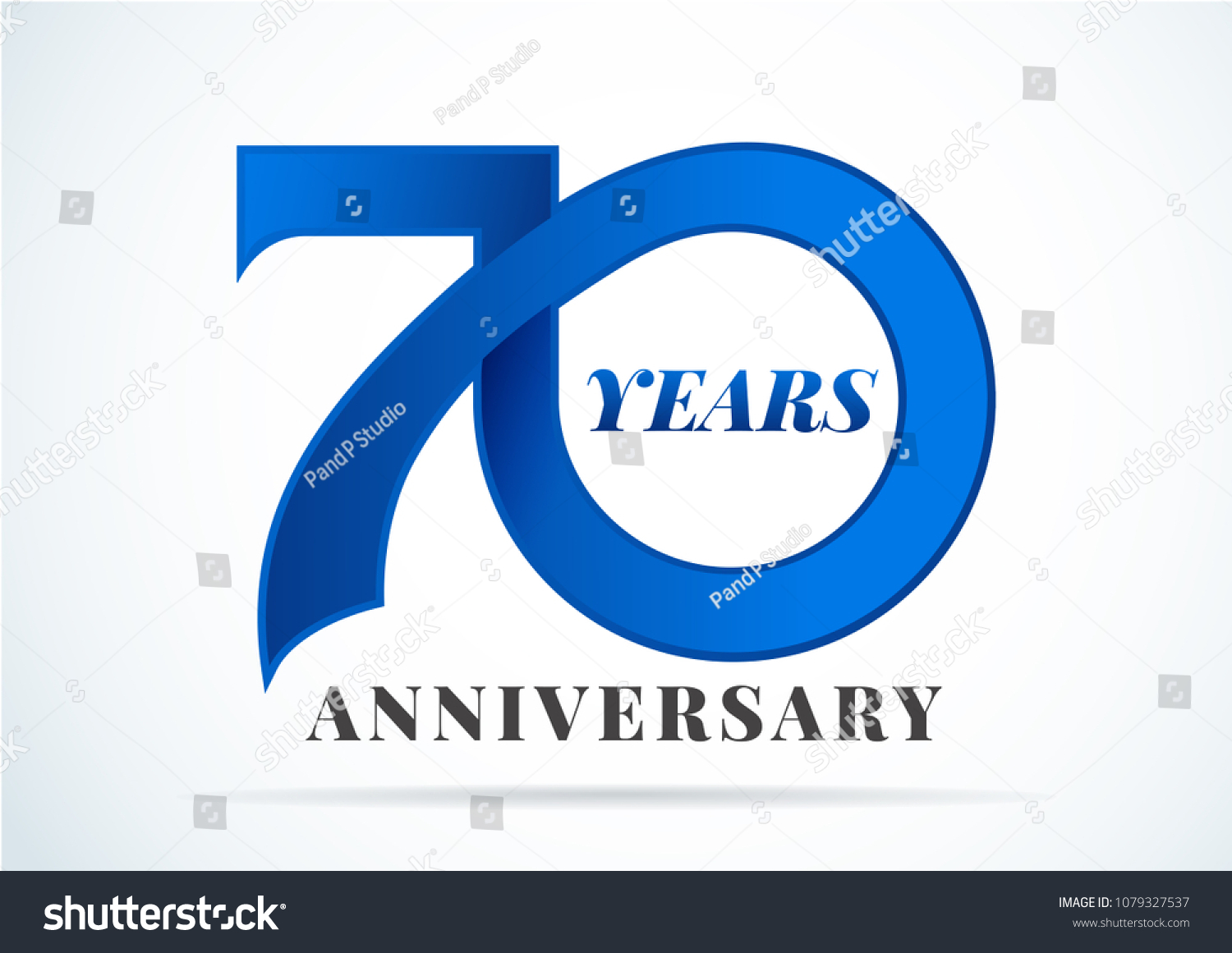 70 Years Anniversaryanniversary Emblems 70 Anniversary Stock Vector