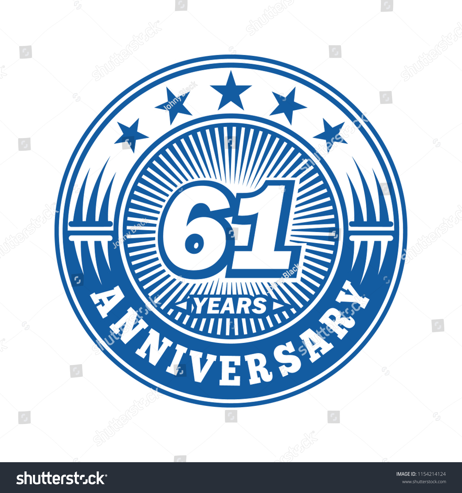 61 Years Anniversary Anniversary Logo Design Stock Vector (Royalty Free ...