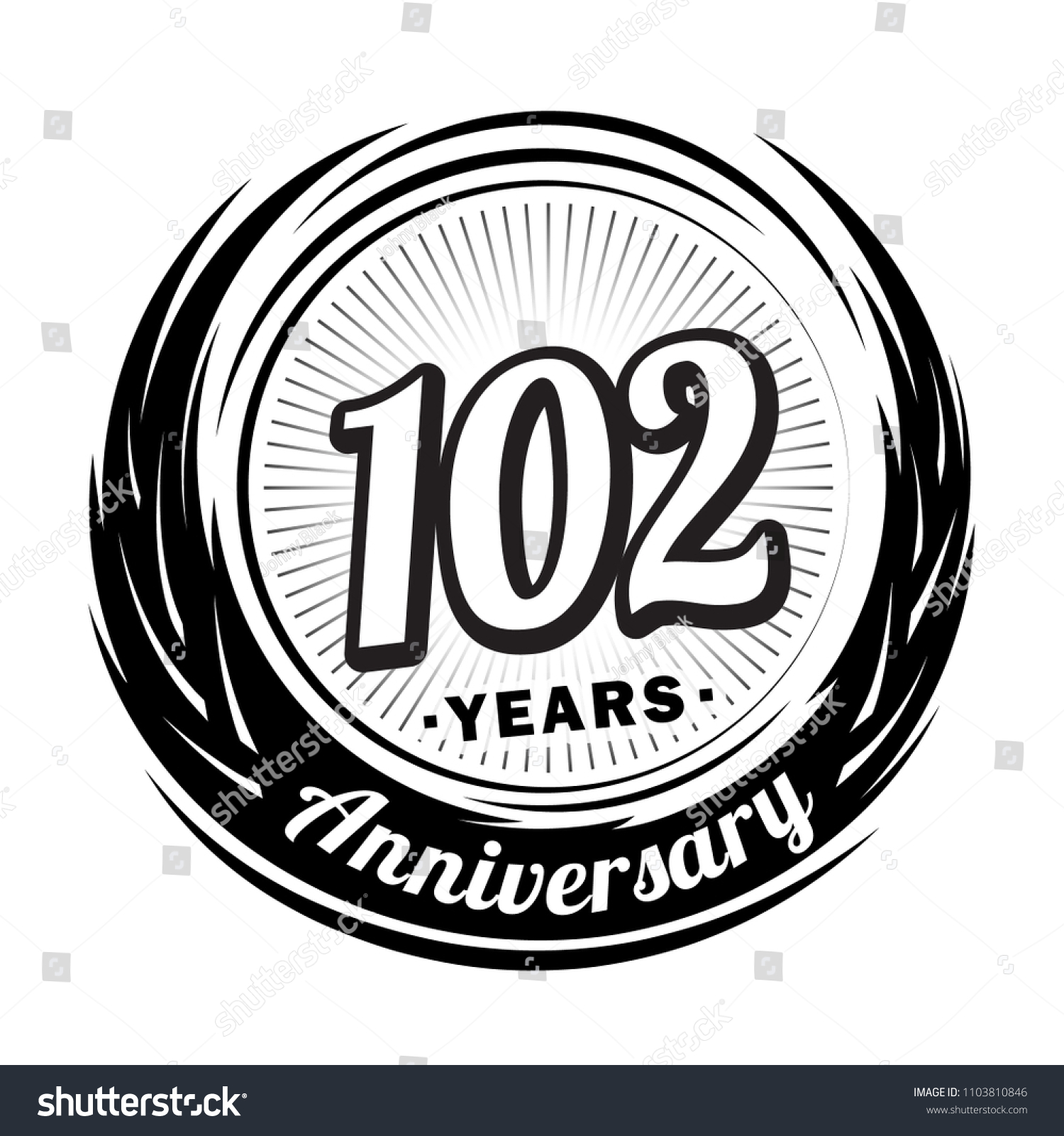 SVG of 102 years anniversary. Anniversary logo design. 102 years logo. svg