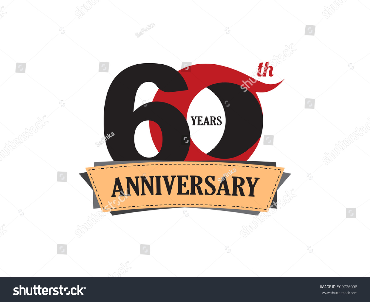 60 Years Anniversary Celebration Logo Design Stock Vector (Royalty Free ...