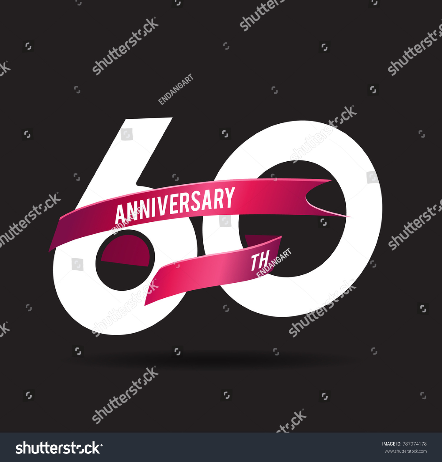 SVG of 60 years anniversary celebration logotype black background svg