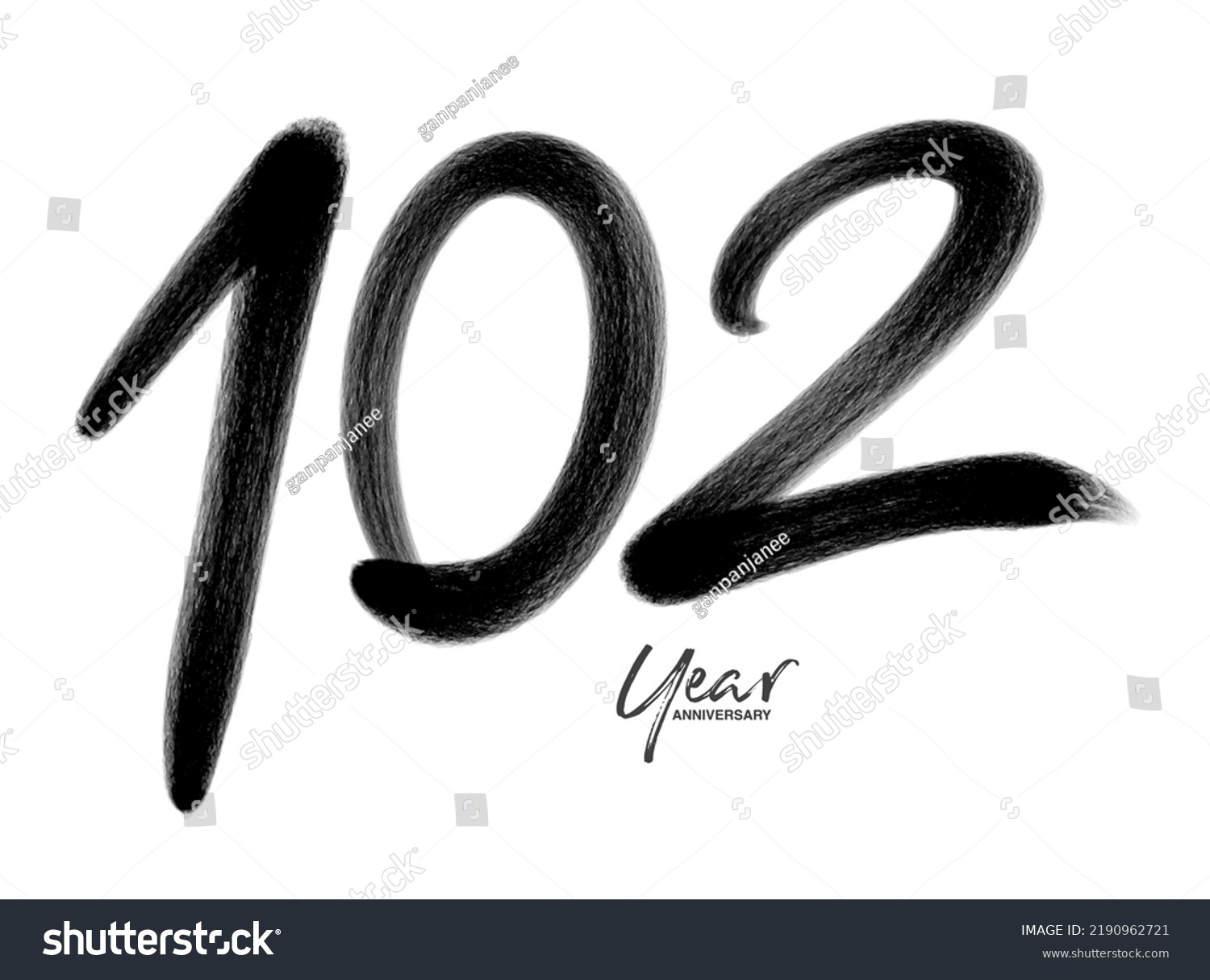 SVG of 102 Years Anniversary Celebration Vector Template, 102 number logo design, 102th birthday, Black Lettering Numbers brush drawing hand drawn sketch, number logo design vector illustration svg