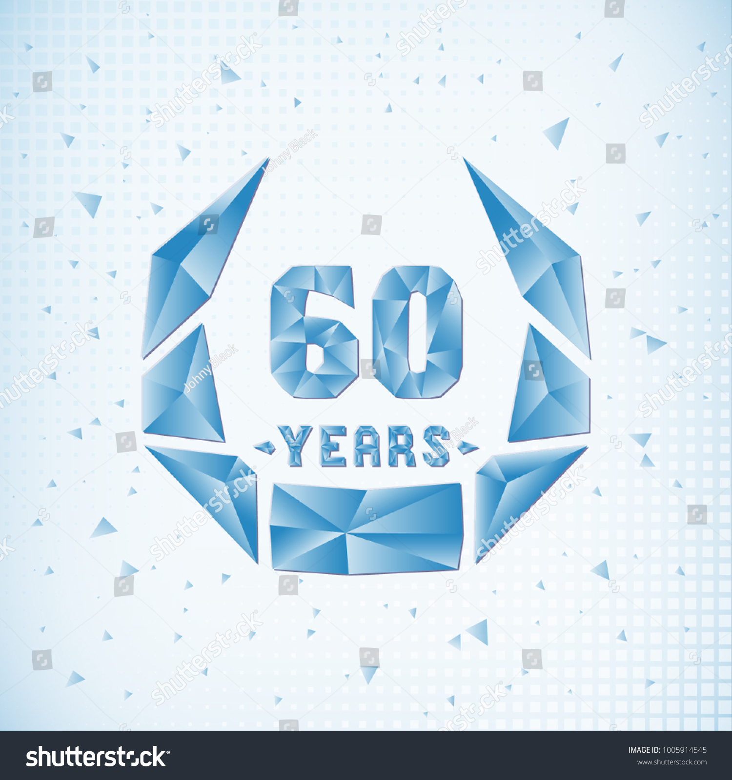 SVG of 60 years anniversary design template. Low poly design. svg