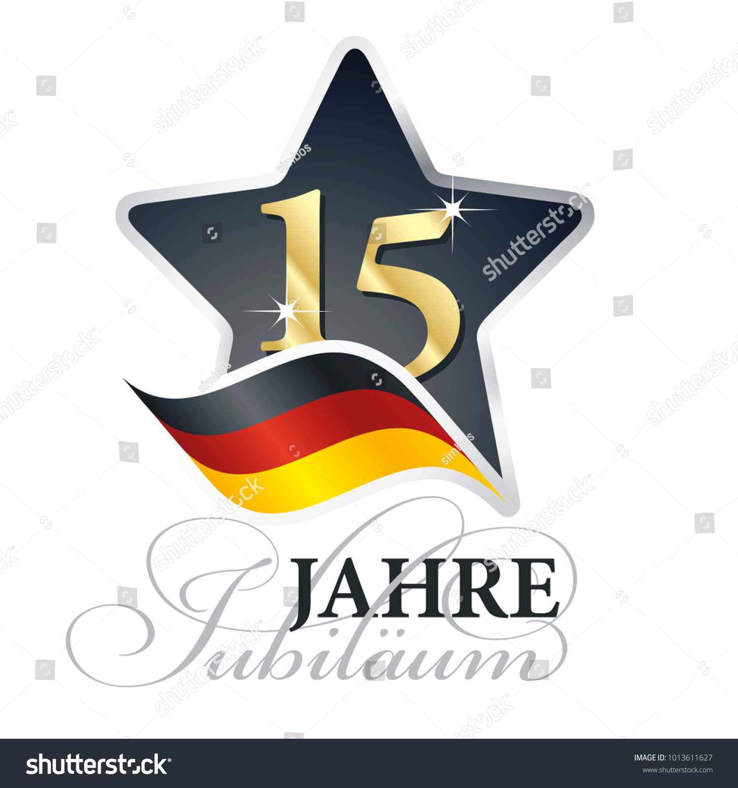 15 Years Anniversary German Language 15 Stock Vector Royalty Free