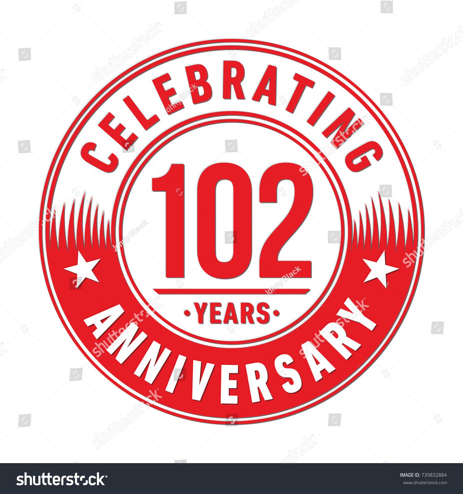 SVG of 102 years anniversary logo template. Vector and illustration. svg