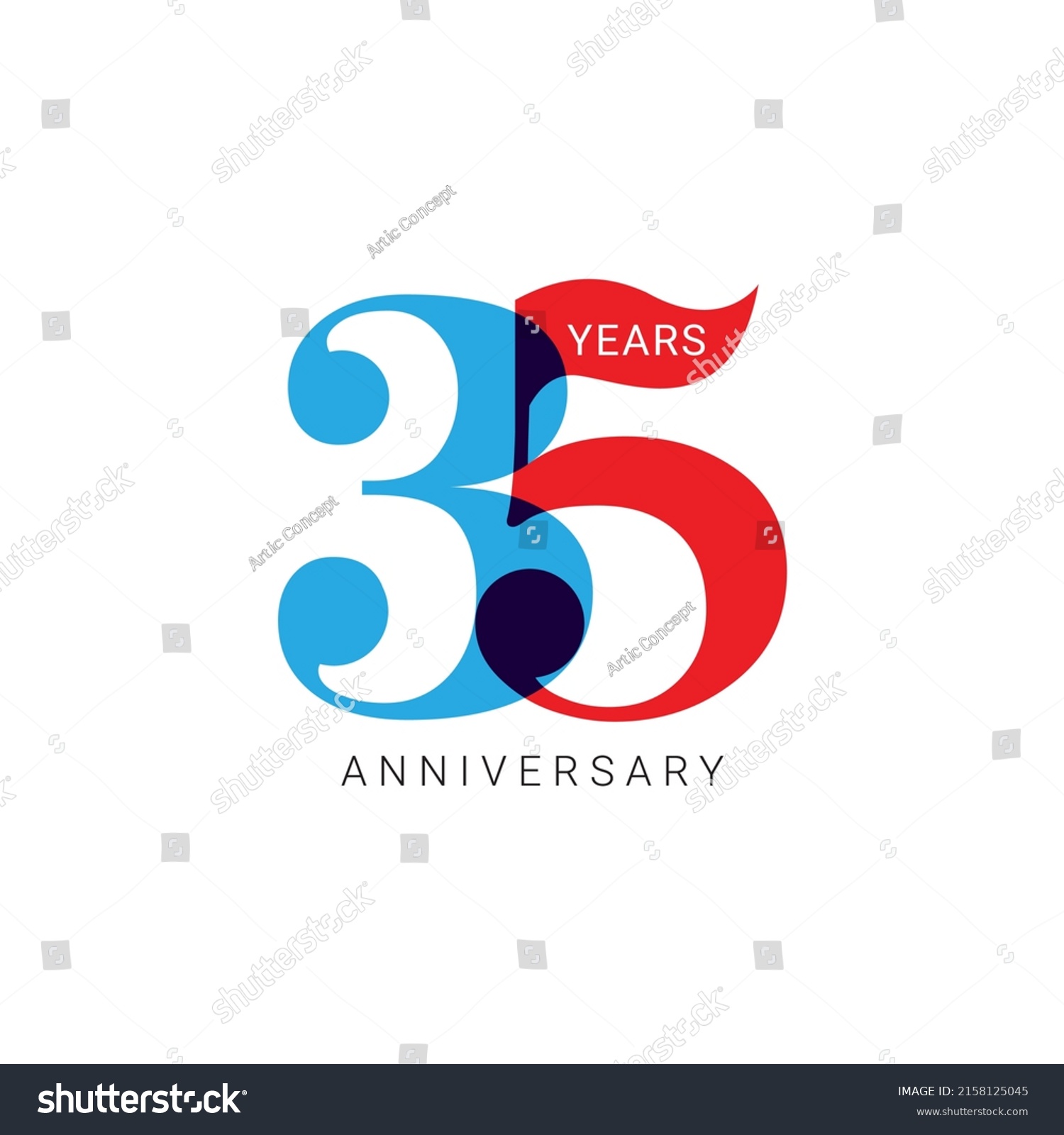 35 Years Anniversary Logo Vector Template Stock Vector (Royalty Free ...