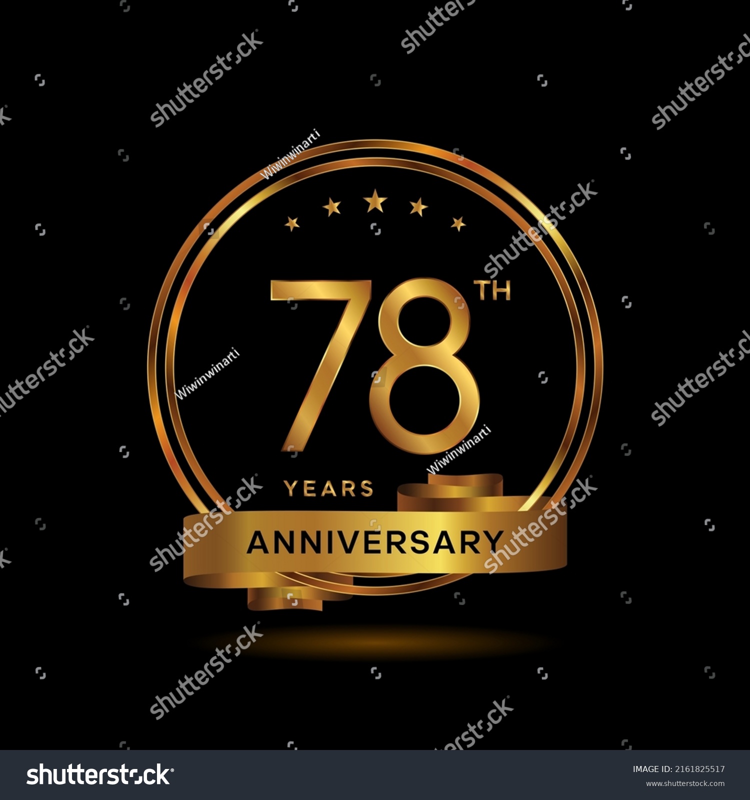 78 Years Anniversary Logo Gold Color Stock Vector (Royalty Free ...