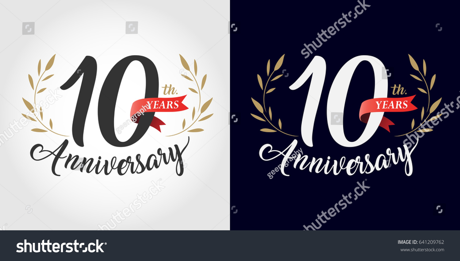 10 Years Anniversary Number Hand Lettering Stock Vector (Royalty Free ...