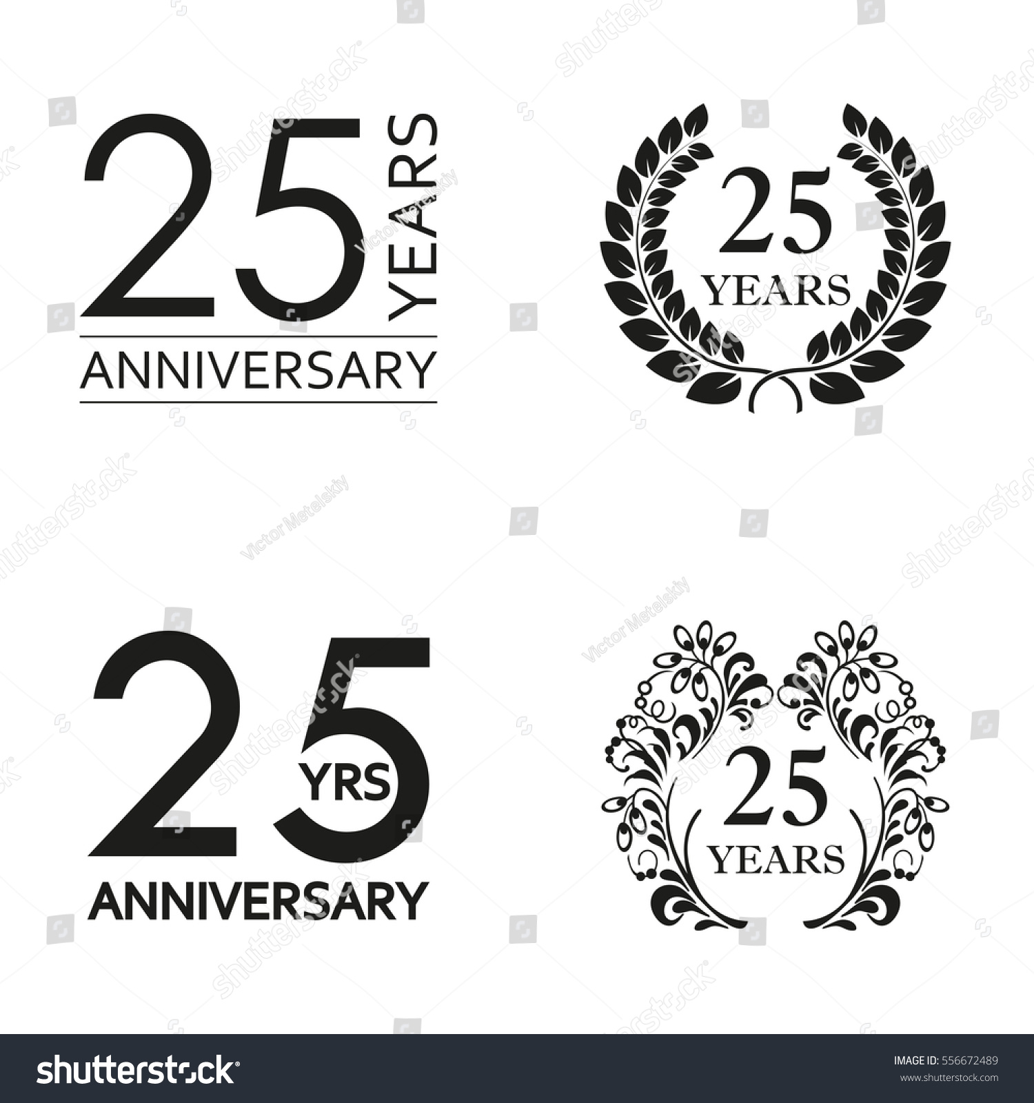 Download 25 Years Anniversary Set Anniversary Icon Stock Vector ...
