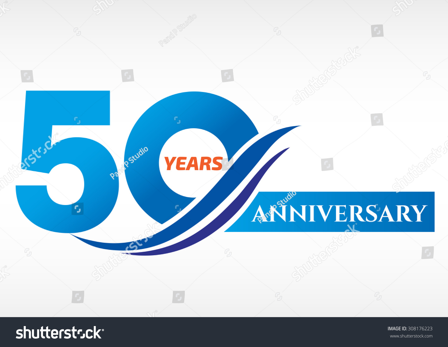 50 Years Anniversary Template Logo Stock Vector Illustration 308176223 ...