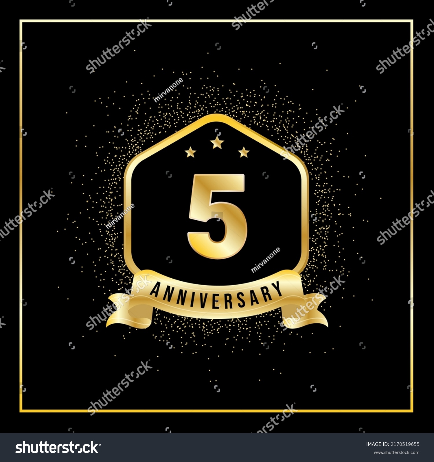 5 Years Anniversary Vector Tempalate Greeting Stock Vector (Royalty ...