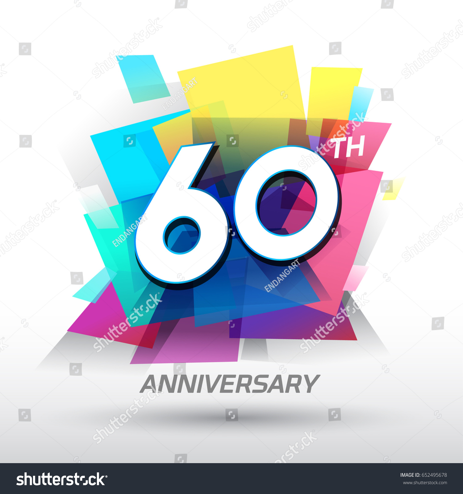 SVG of 60 years Anniversary with confetti and celebration background, logo design template svg