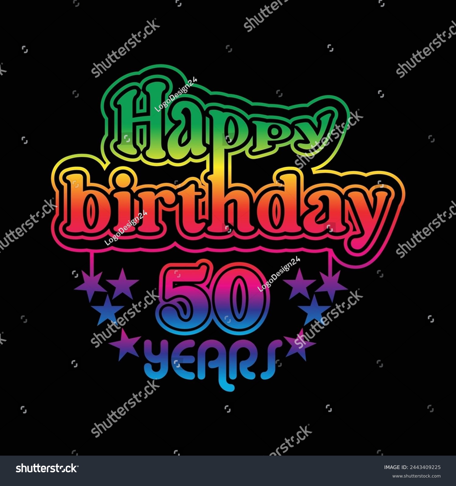SVG of 50 Years  Birthday Celebrating . A Community Organized Event. Colorful Design svg