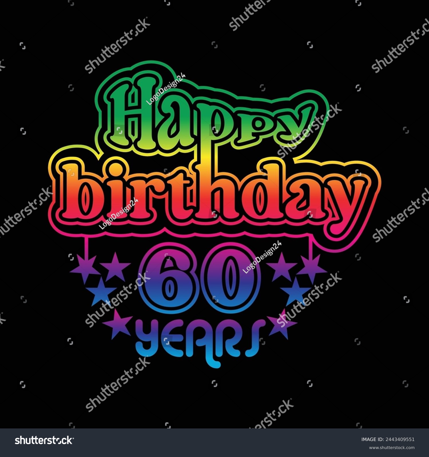 SVG of 60 Years  Birthday Celebrating. A Community Organized Event. Colorful Design svg