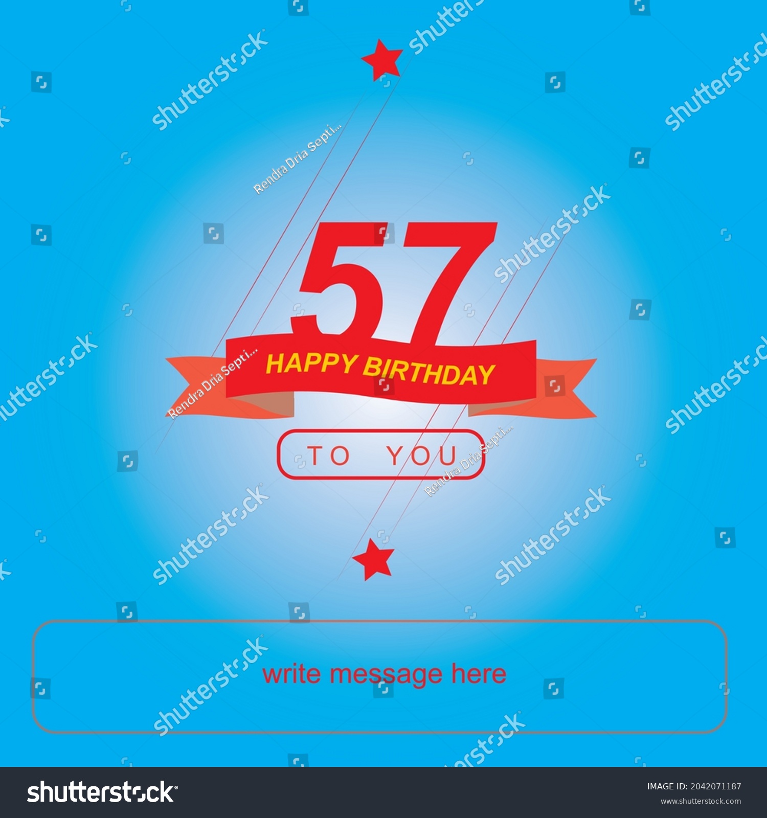 57 Years Birthday Happy Birthday Banner Stock Vector (Royalty Free ...