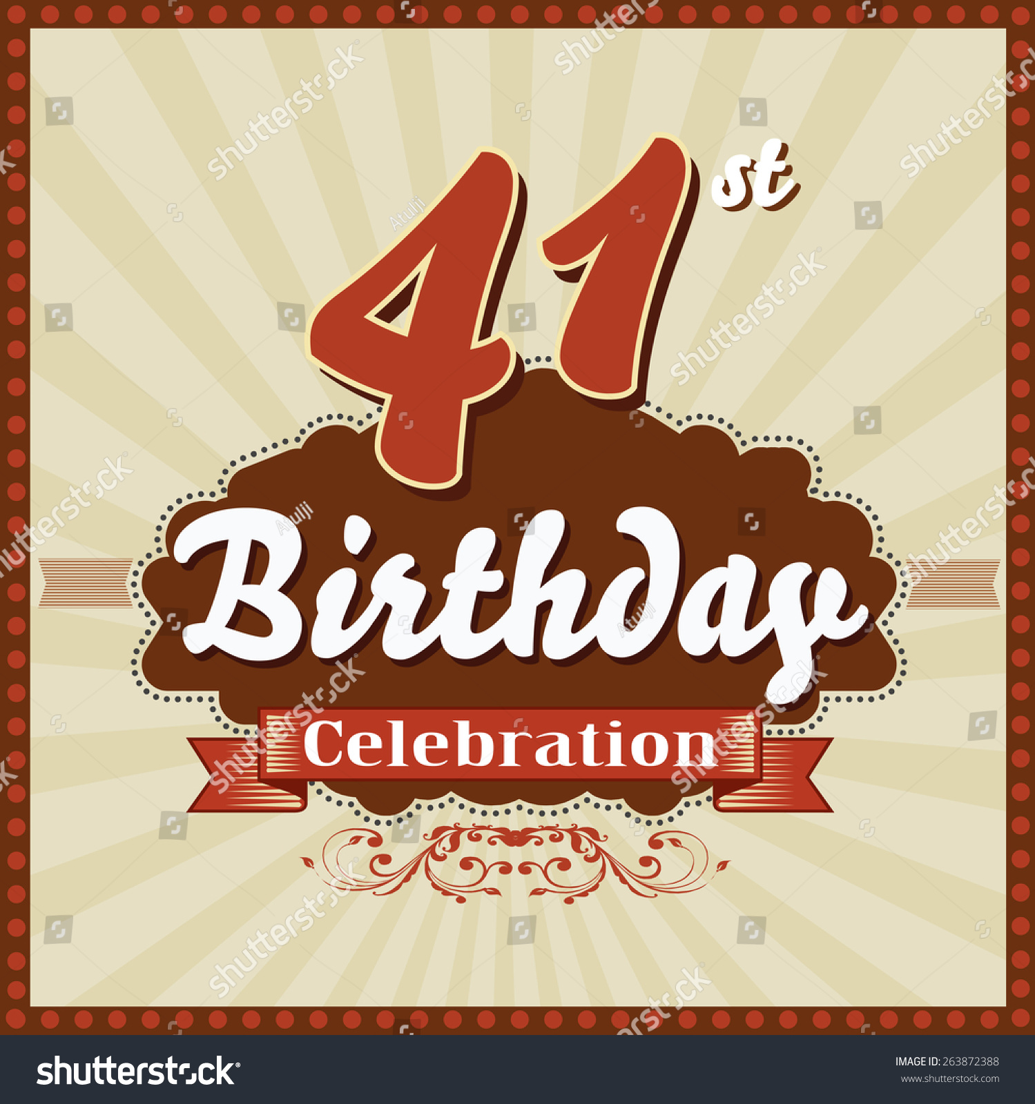 41 Years Celebration 41st Happy Birthday Stock Vector 263872388 Shutterstock 