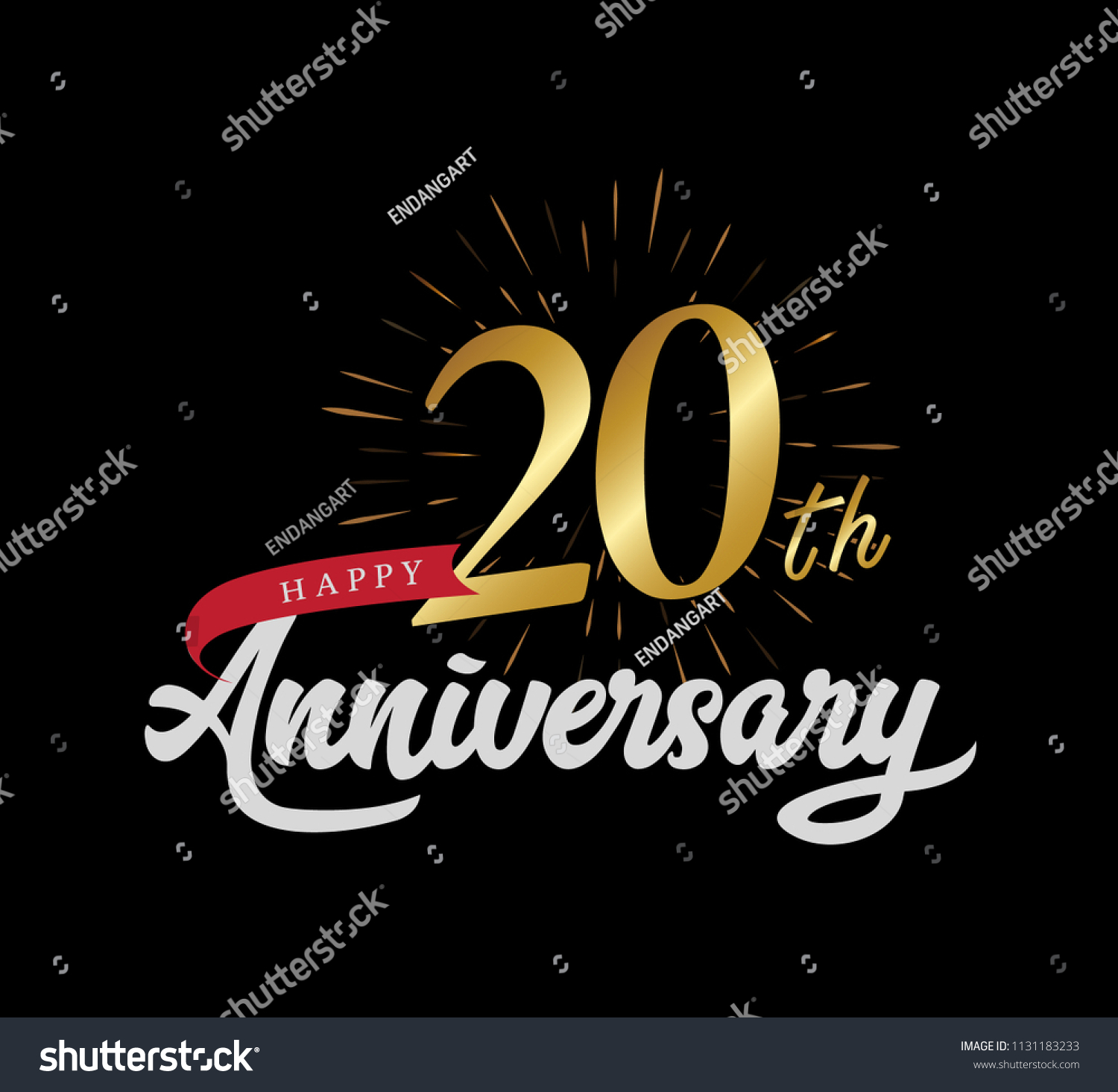 20 Years Gold Anniversary Celebration Simple Stock Vector (Royalty Free ...