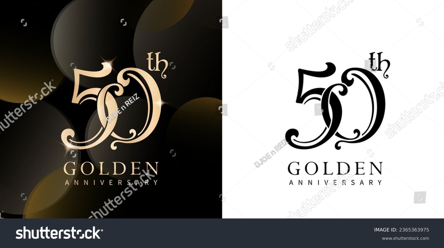 SVG of 50 Years golden Anniversary Celebration Logo with Gold and Black colors isolated backgrounds for wedding invitation card, User interface and experience designs, event stationery, Branding and identity svg
