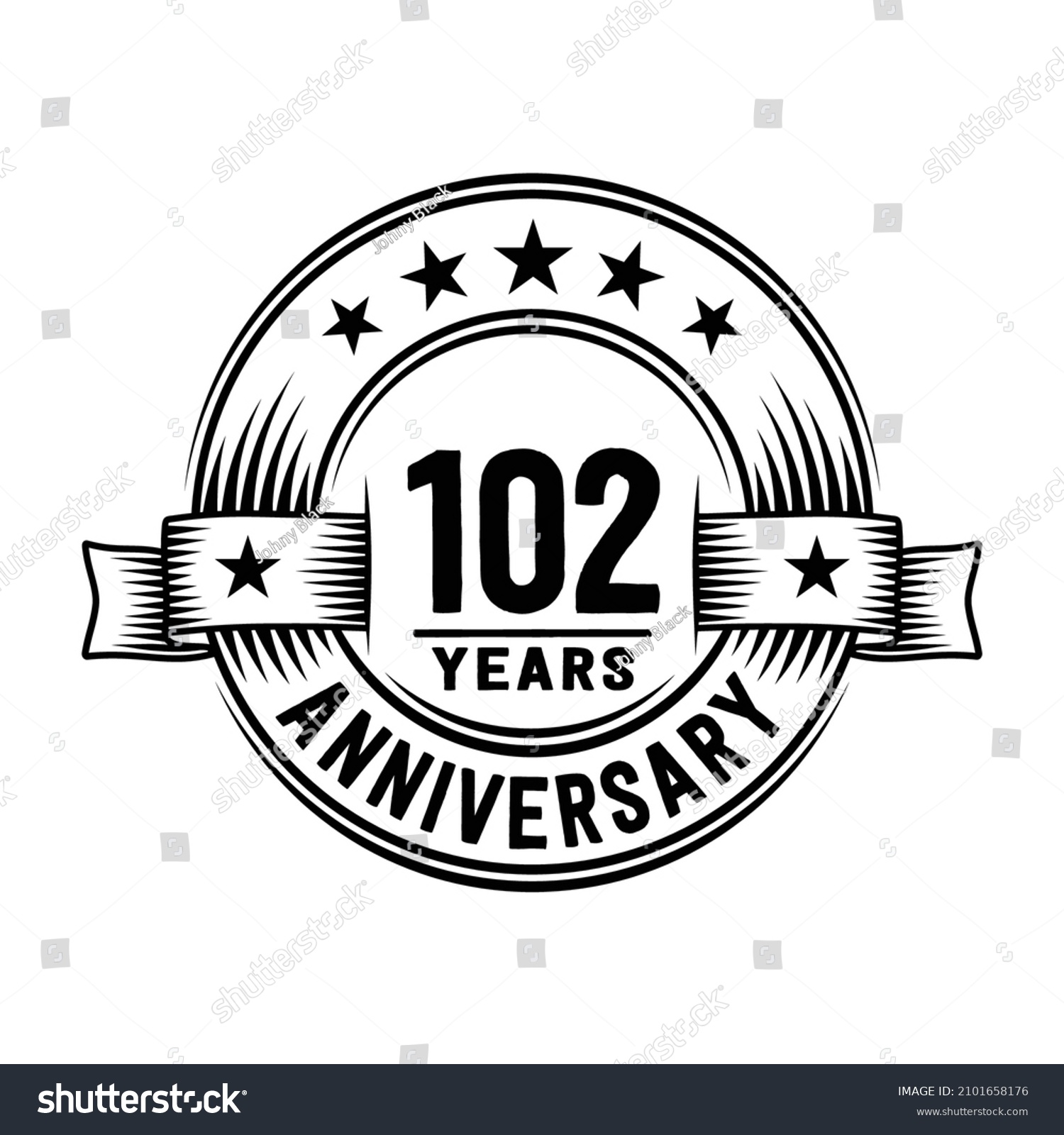 SVG of 102 years logo design template. 102nd anniversary vector and illustration. svg