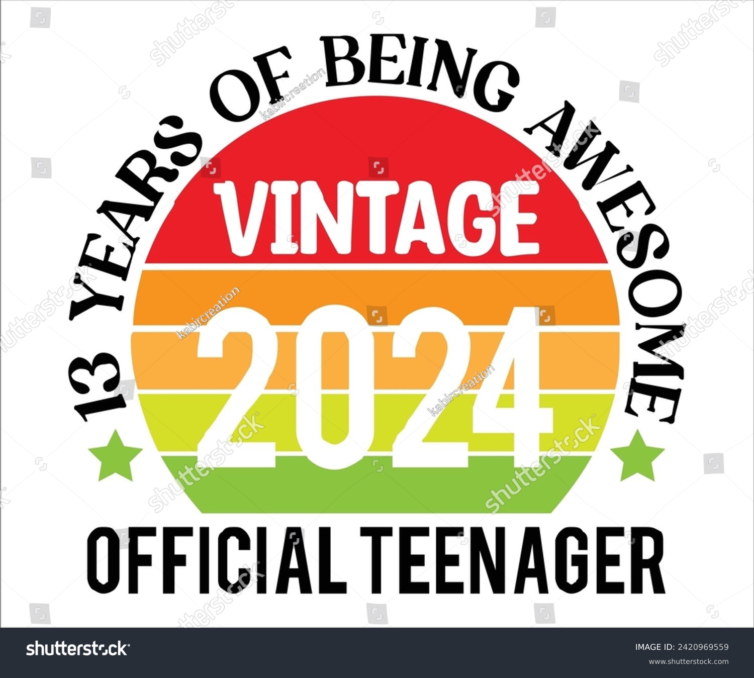 SVG of 13 Years Of Being Wesome 2024 Official Teenager T-shirt,100 Day School Svg,100 Day School T-shirt, welcome Back To, School Day, 100 Days Of School Shirt Boy, 100 Days Shirt svg