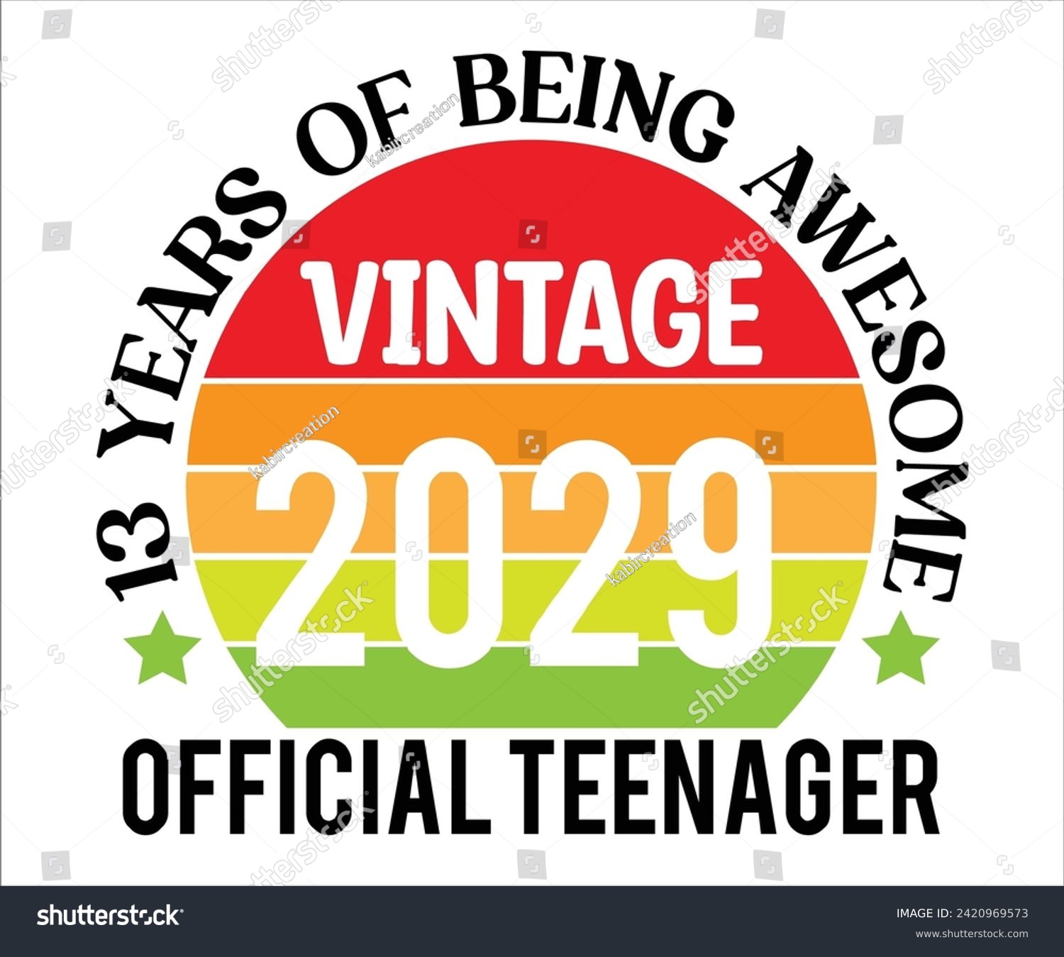 SVG of 13 Years Of Being Wesome 2029 Official Teenager T-shirt,100 Day School Svg,100 Day School T-shirt, welcome Back To, School Day, 100 Days Of School Shirt Boy, 100 Days Shirt svg