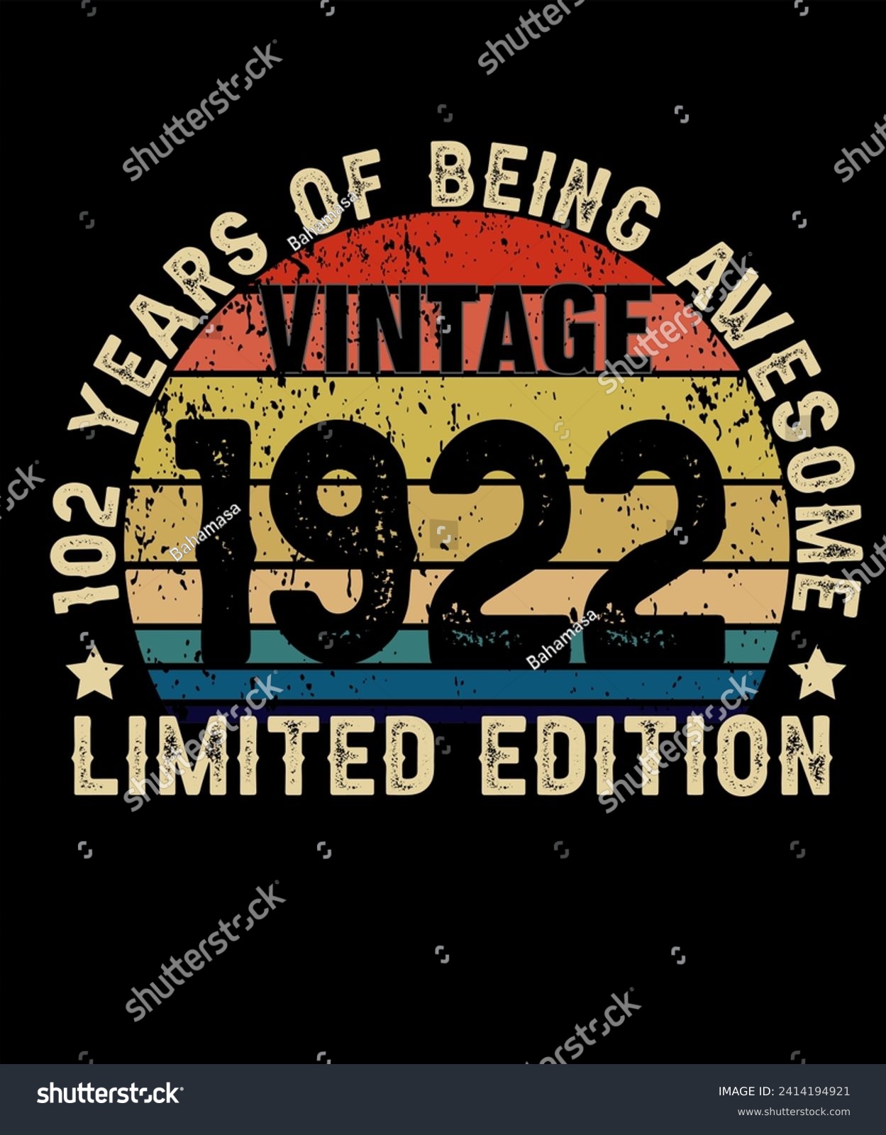 SVG of 102 Years Old of Being Awesome Born in 1922 Legend Retro Vintage Birthday Ideas for Men Women svg