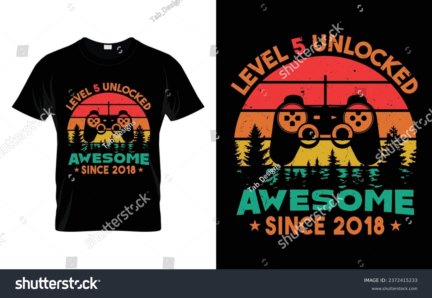 SVG of 5 Years Old Retro Vintage 5th Birthday Level 5 Unlocked Awesome Since 2018 Funny Video Gaming Gift t-shirt svg