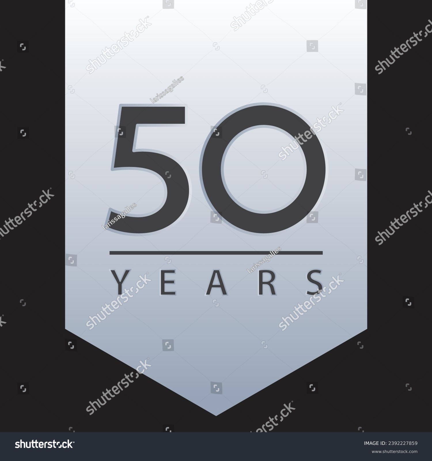 SVG of 50 years written on a tag, silver label. for celebration, events, anniversary svg