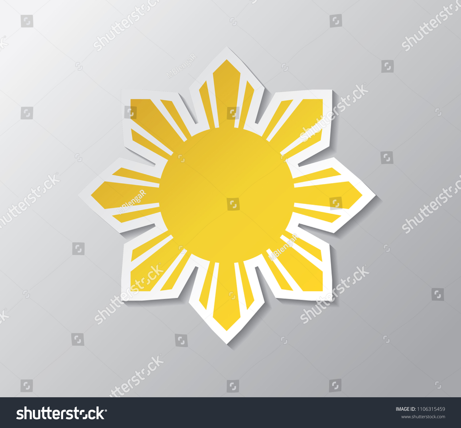 Download Yellow Sun Rays Republic Philippines Flag Stock Vector Royalty Free 1106315459 PSD Mockup Templates