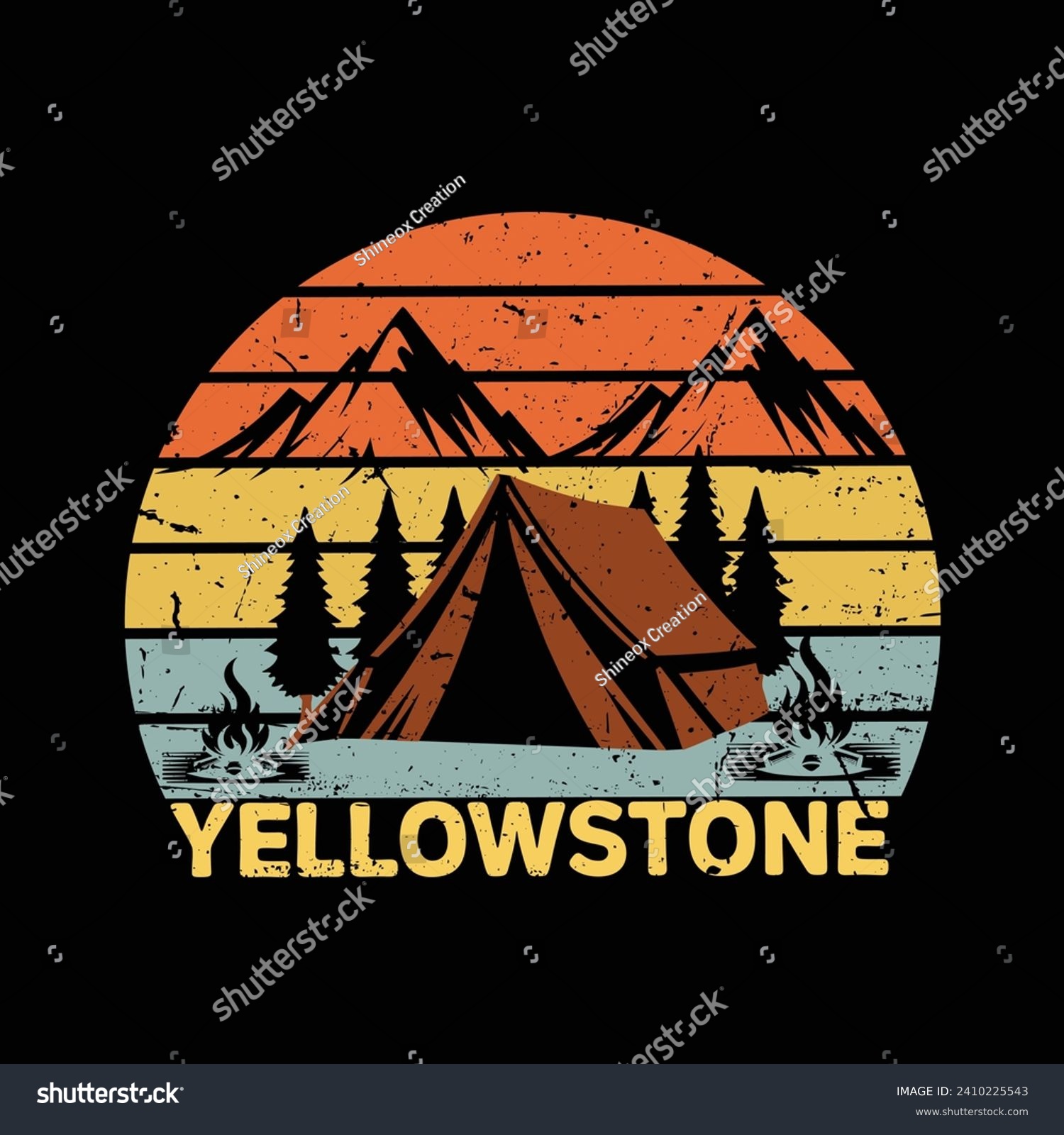 SVG of 
Yellowstone - typography T-shirt Design. This versatile design is ideal for prints, t-shirt, mug, poster, and many other tasks. Good Quotes For Camping svg