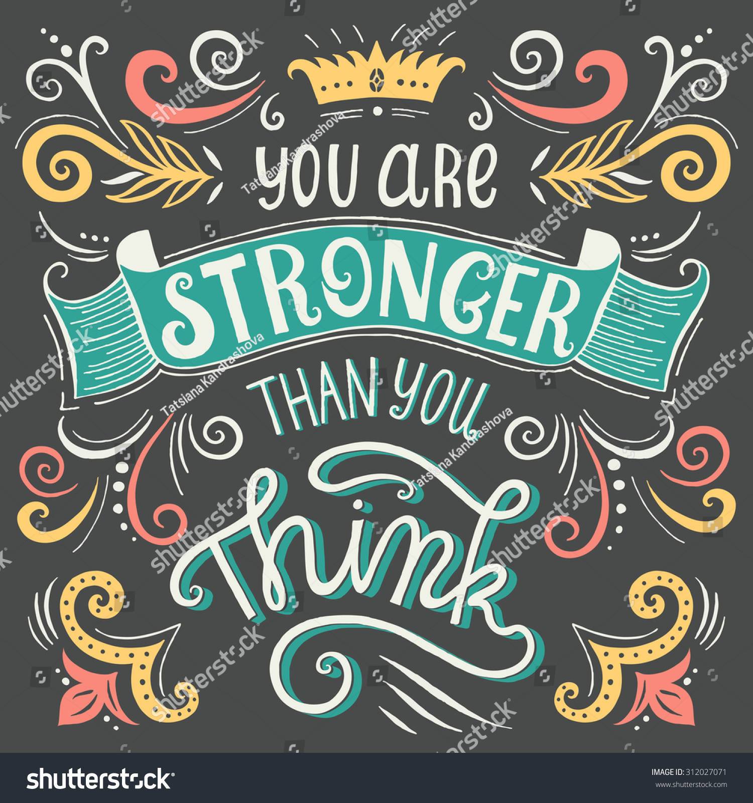 You Stronger Than You Think Quote Stock Vector (Royalty ...