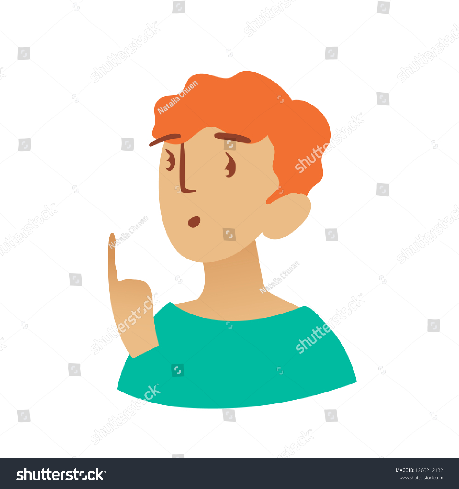 Young Man Thinking About Something Boy Stock Vector Royalty Free