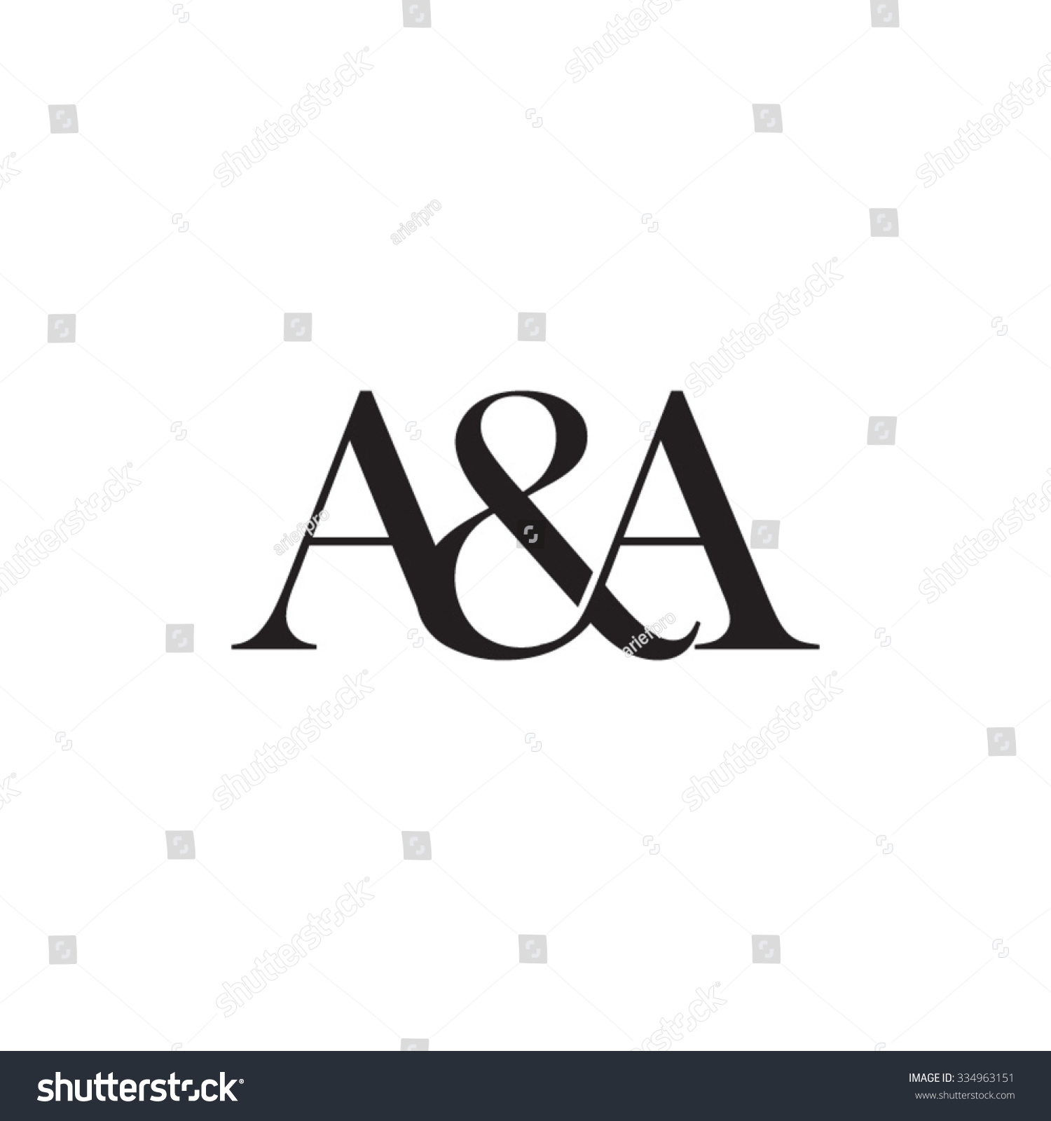 Aa Initial Logo Ampersand Monogram Logo Stock Vector Royalty Free 334963151