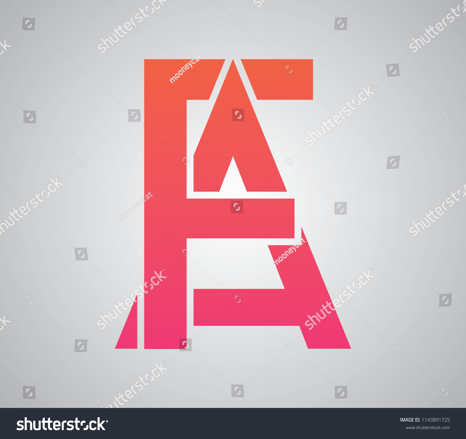 F F Af Fa Letters Unique Stock Vector Royalty Free 1143891725